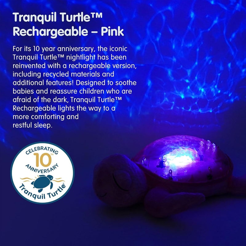 Cloud b ﻿﻿ Ocean Projector Nightlight with 2 White Noises & 2 Soothing Sounds | Adjustable Settings | Cry Sensor | Tranquil Turtle - Pink (Rechargeable) - Image 5